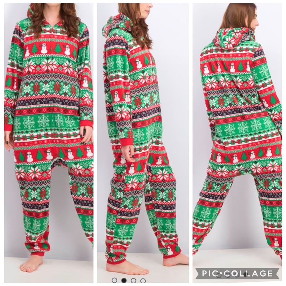 The Children's Place Kids XL 14 Holiday Onesie Snowman Christmas Fleece